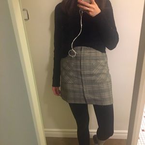 Mango plaid skirt with pockets